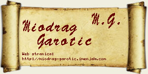 Miodrag Garotić vizit kartica